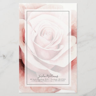 Pink Rose Stationery