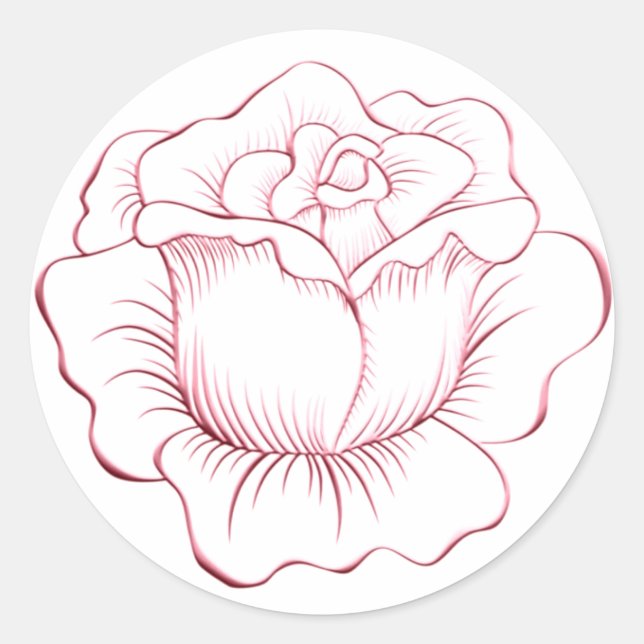 Pink Rose Sticker and Envelope SealA (Front)