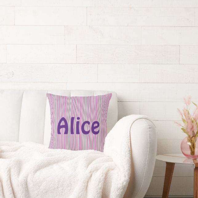 Pink rose striped cushion (Couch)