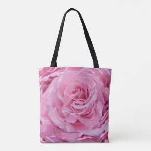 Pink Rose Swirl design Tote Bag