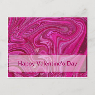Pink Rose Swirls Postcard