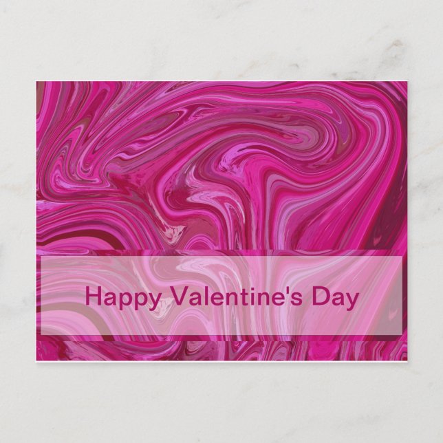 Pink Rose Swirls Postcard (Front)
