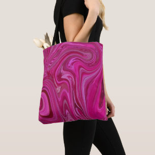 Pink Rose Swirls Tote Bag