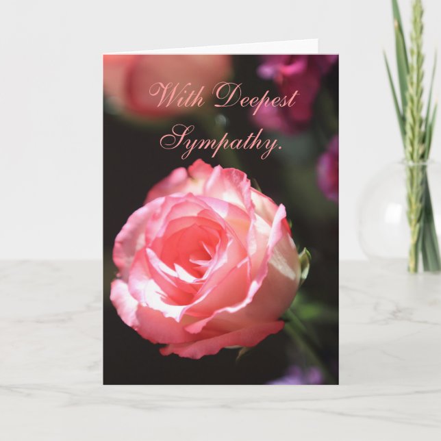 Pink Rose, Sympathy Card (Front)
