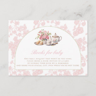 Pink Rose Tea Party Books for Baby Insert 3.5x5