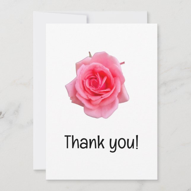 Pink rose  thank you card (Front)