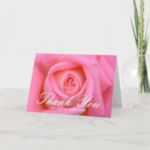 Pink Rose Thank You Card