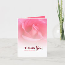 Pink Rose Thank You Card