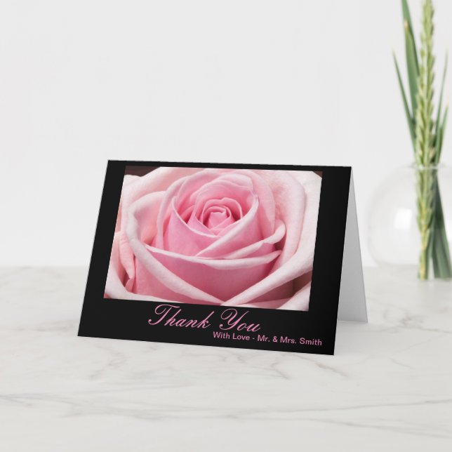 Pink Rose Thank You Card (Front)