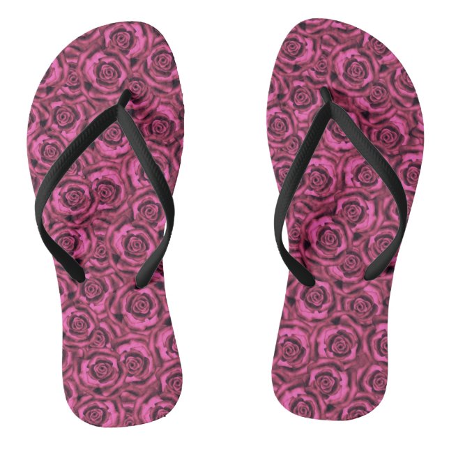 Pink rose thongs (Footbed)