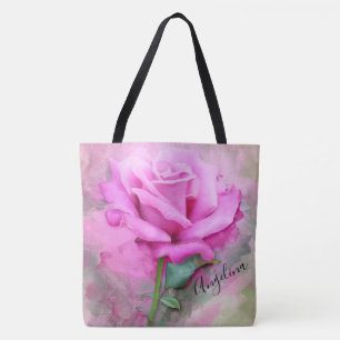 Pink Rose Tote Bag
