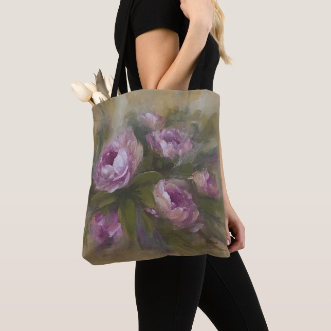 Pink Rose Tote Bag (Close Up)