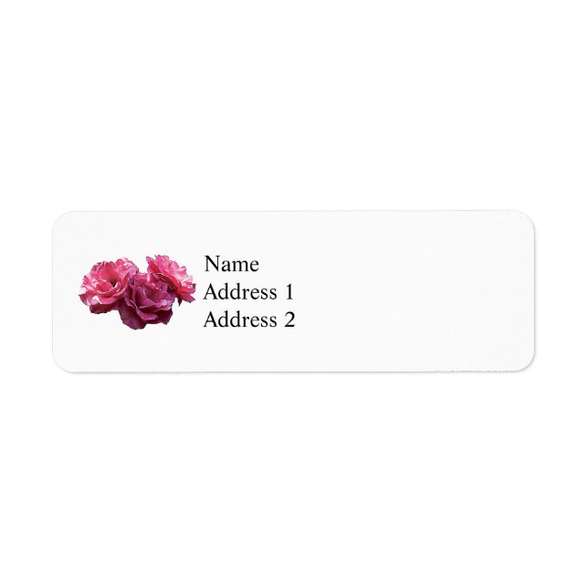 Pink Rose Trio Return Address Label (Front)