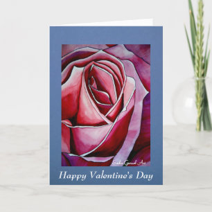 Pink Rose Valentine's Day Holiday Card