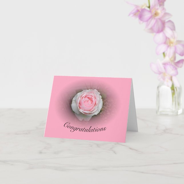 Pink Rose Vignette Card (Orchid)