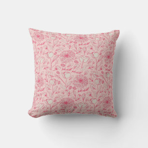 Pink Rose Vintage Throw Pillow
