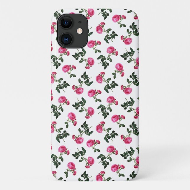 Pink Rose Wallpaper Pattern Case-Mate iPhone Case (Back)