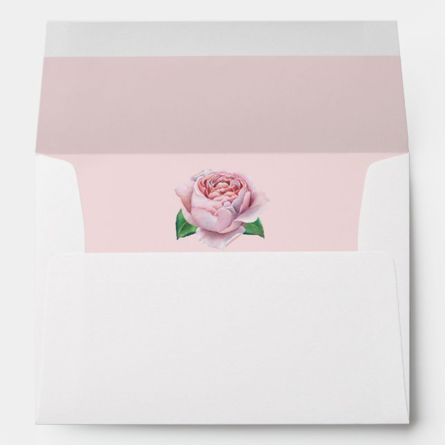 Pink Rose Watercolor Envelopes (Back (Bottom))