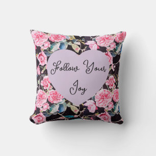 Pink Rose Watercolor Flowers Floral Girls Joy Cushion
