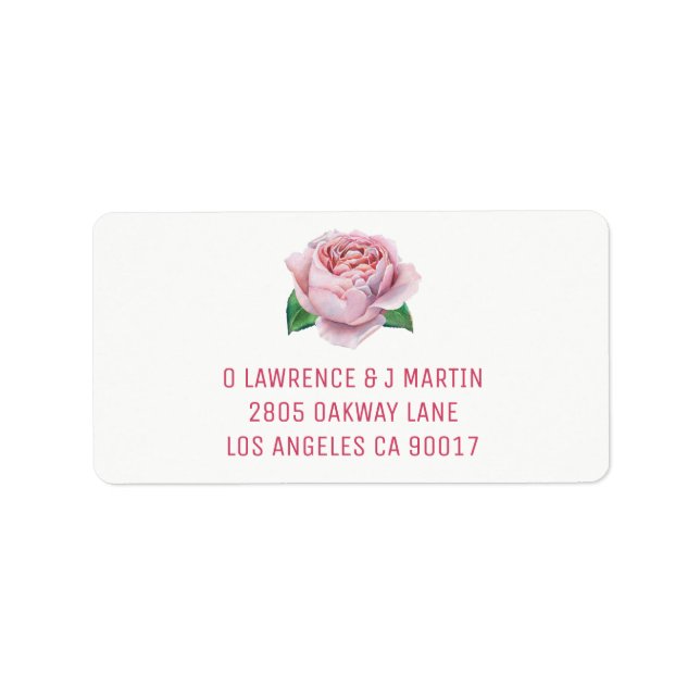 Pink Rose Watercolor Label (Front)