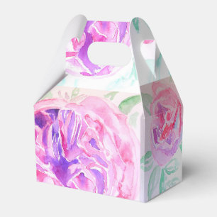 Pink Rose Watercolor Lilac Roses Flower Floral Favour Box