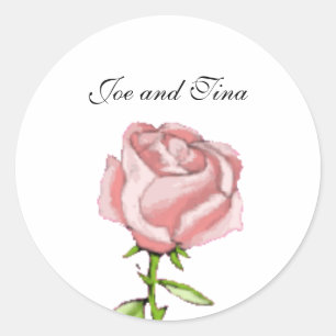 Pink Rose Wedding Envelope Seals