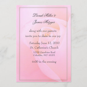Pink rose Wedding Invitation