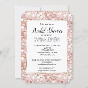 Pink Rose White Petals Flower Invitation