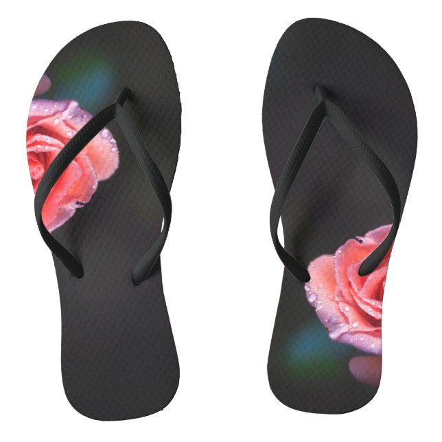 Pink Rose with Dew Thongs (Footbed)