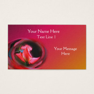 Pink Rosebud Abstract Flower Art Business Card