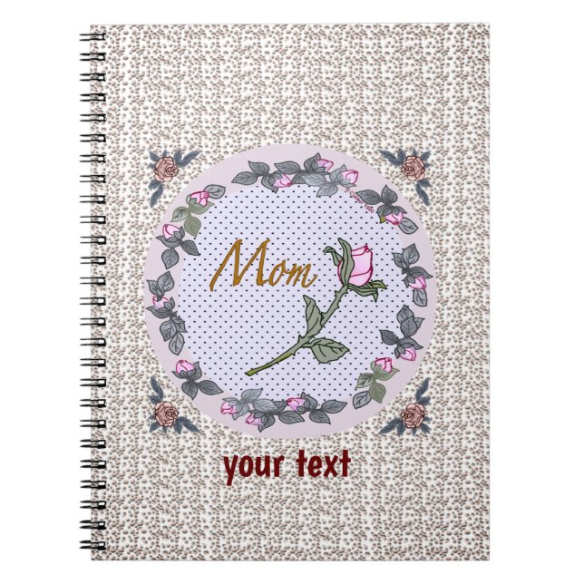 Pink Rosebud custom Mum Notebook (Front)