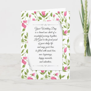 Pink Rosebud for Wedding  Card