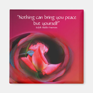 Pink Rosebud Inner Peace Flower Magnet