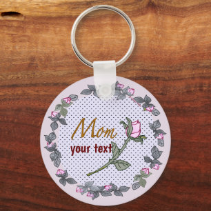 Pink Rosebud Mum keychain