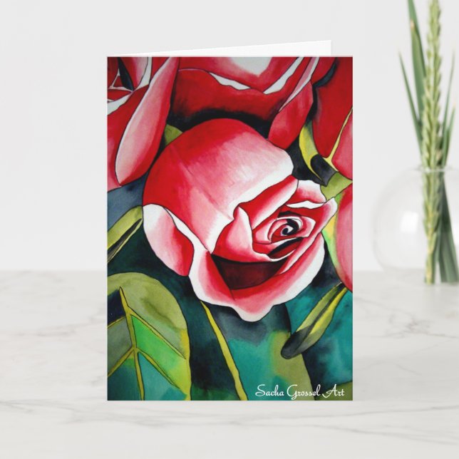 Pink Rosebud Valentine's Day card (Front)