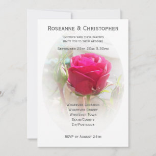 Pink Rosebud Wedding Invitation