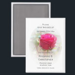Pink Rosebud Wedding Save The Date Magnet<br><div class="desc">Wedding save the date magnet pink rosebud. You can customise this pink coloured wedding save the date magnet with your own wedding details. Should you require any help with customising then contact us through the link on this page. Pink rosebud personalised wedding save the date magnet</div>