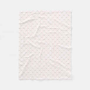 Pink Rosebuds and Stripes Fleece Blanket