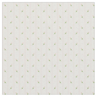 Pink Rosebuds with Stripes Fabric