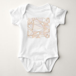 Pink Rosegold: Abstract Geometric Luxury Baby Bodysuit