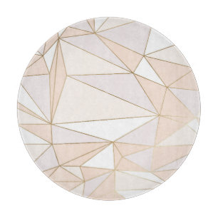Pink Rosegold: Abstract Geometric Luxury Cutting Board