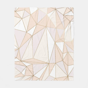 Pink Rosegold: Abstract Geometric Luxury Fleece Blanket