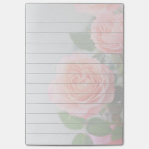 Pink Roses 4x6 post it notes pad