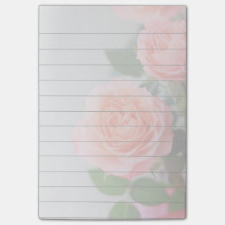 Pink Roses 4x6 post it notes pad