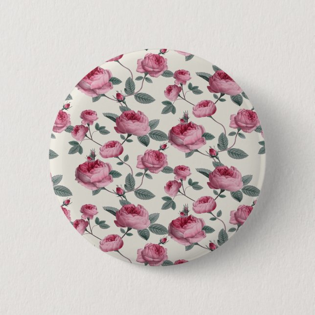Pink Roses 6 Cm Round Badge (Front)