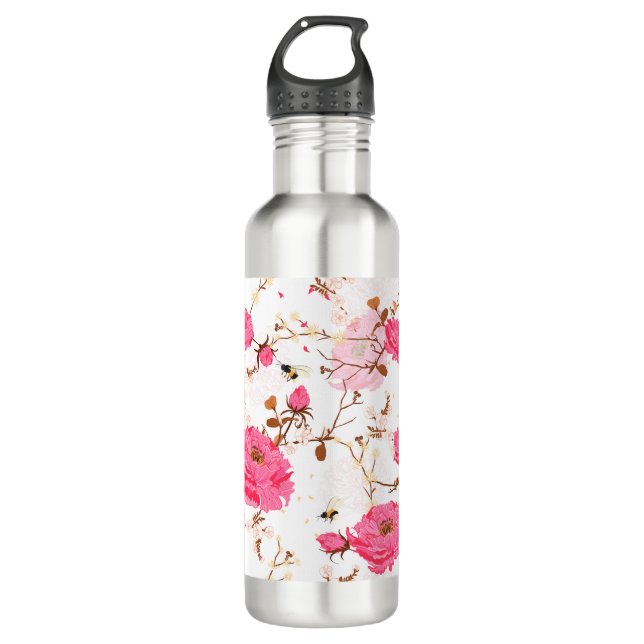Pink roses 710 ml water bottle (Front)