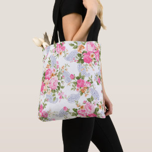 Pink Roses And Buds Tote Bag