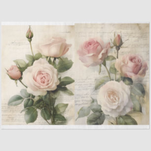 Pink Roses and Ephemera Tissue Paper