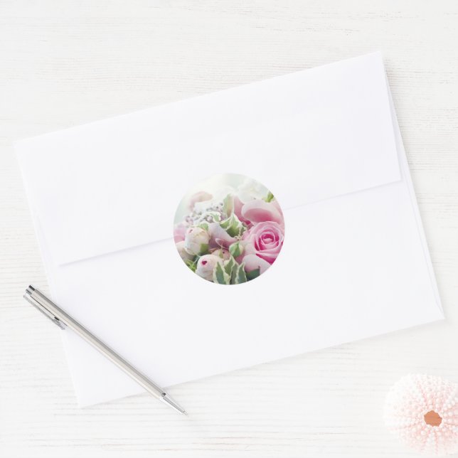 Pink Roses and Peony Buds Elegant Envelope Seal (Envelope)
