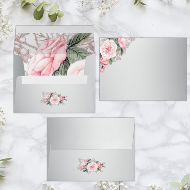 Pink Roses and Silver Wedding Envelope (Creator Uploaded)